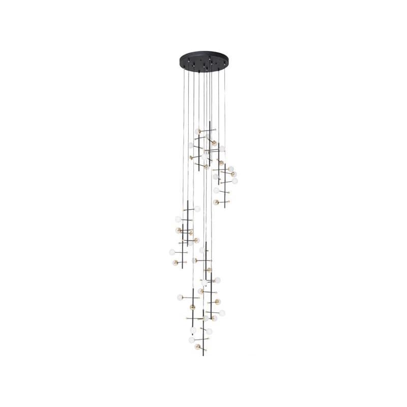 Trapez stropná lampa čierno-zlatá 1