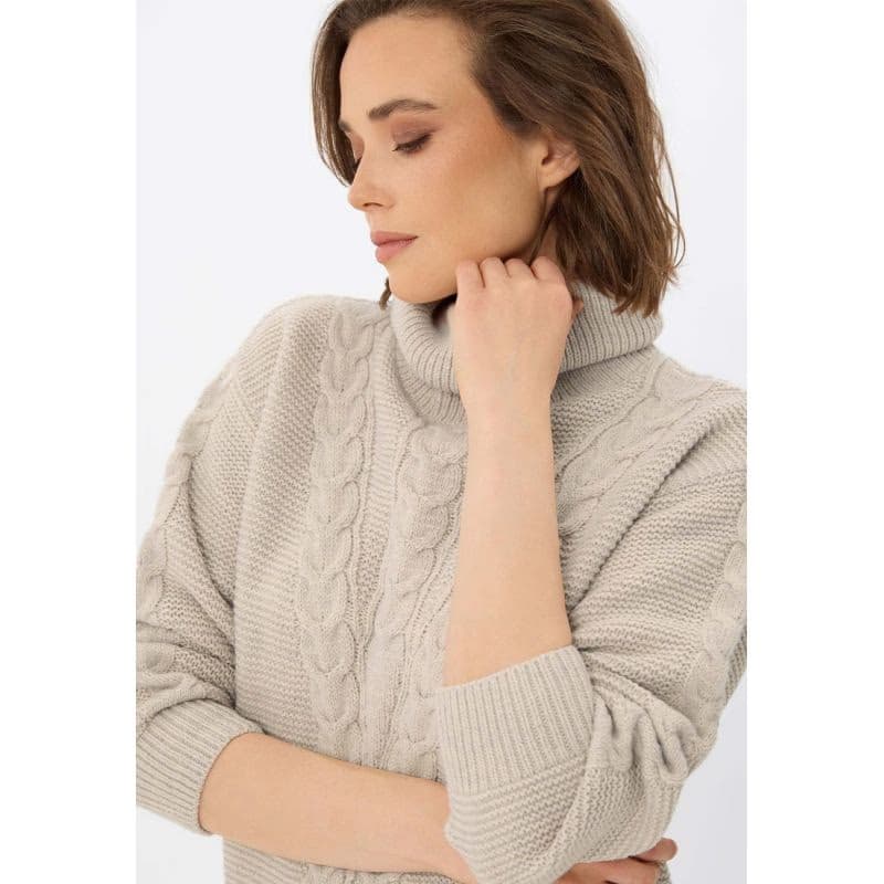Dámsky sveter VOLCANO S-ESSIE-102M-BEIGE MEL 5
