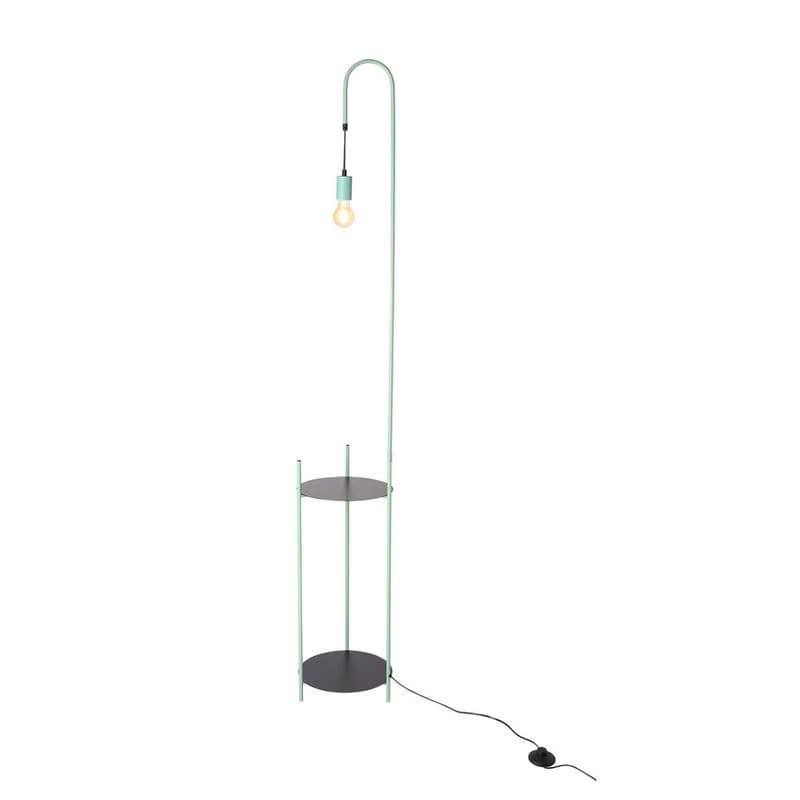 Čierno-zelená stojaca lampa Walk 3