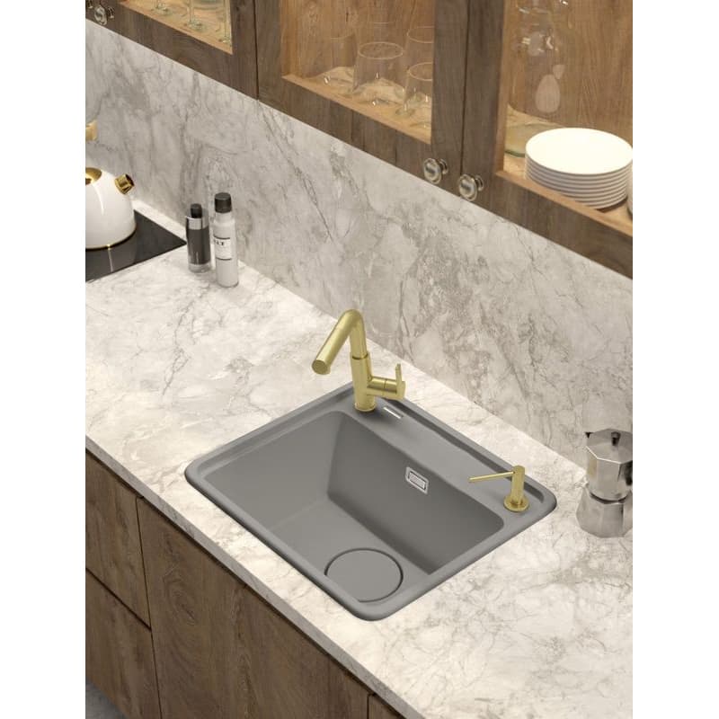 DEANTE DEANTE - Momi metallic grey Granitový drez, 1-bowl ZKM_S103 5