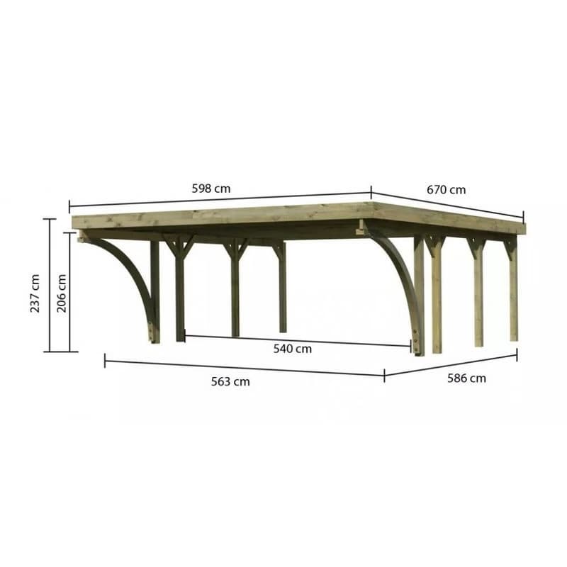 Drevený prístrešok / carport CLASSIC 2C Lanitplast 5