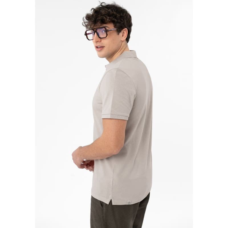 Pánske polo tričko s krátkym rukávom VOLCANO O-CHASE-BEIGE 2