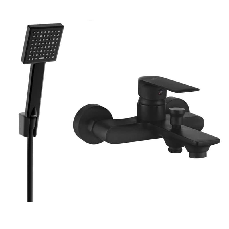 MEXEN/S - R45 Royo vaňová batéria so sprchou set, čierna 7223R45-70