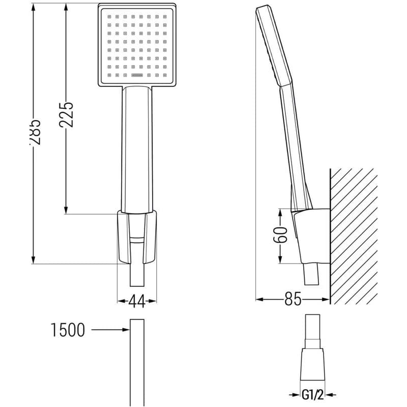 MEXEN/S - R45 Royo vaňová batéria so sprchou set, čierna 7223R45-70 3
