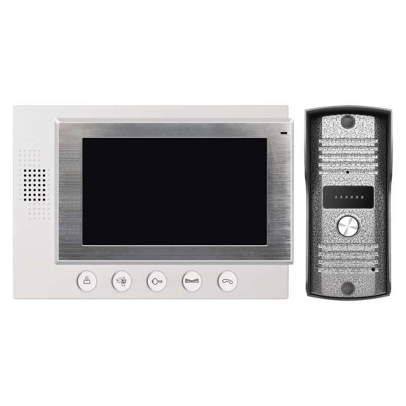 Emos videotelefón EM-07HD, farebný 7" LCD + kamera s 1 tlačidlom, biela 1