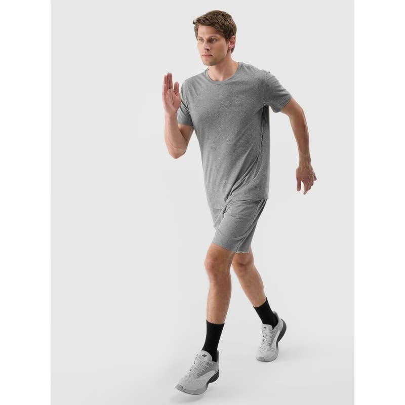 Pánske tréningové tričko s krátkym rukávom 4F TSHIRT FNK M1344-25M-GREY MELANGE 5