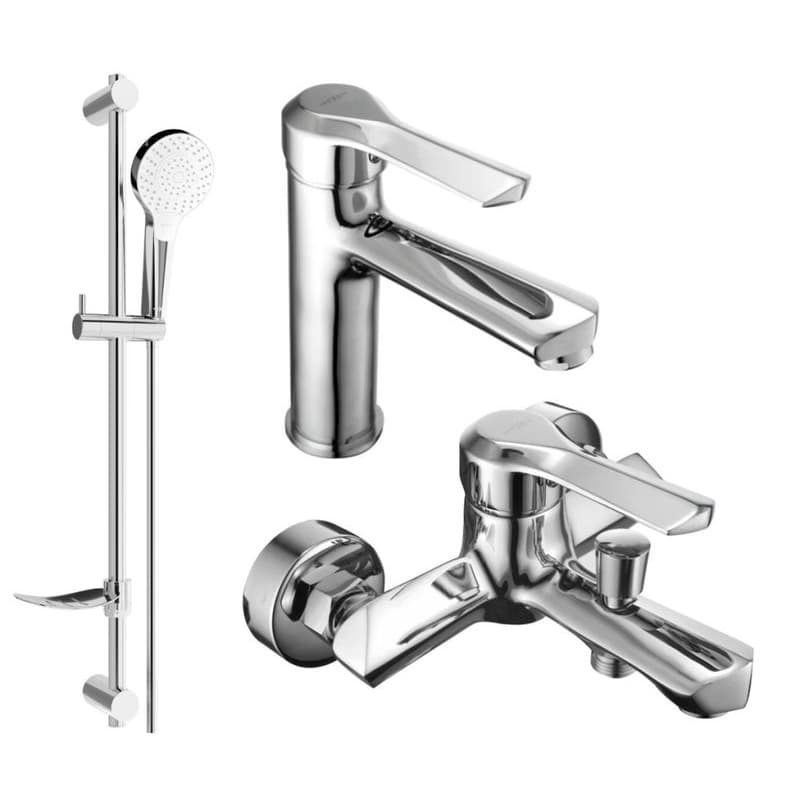 MEXEN/S - Saber DF05 Set umývadlové a vaňové batérie s príslušenstvom, chróm 72103DF05-00 1