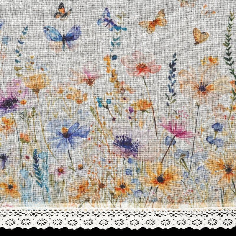 ArtFir Krátka záclona ROZALIA P | biela/žltá 150 x 60 cm 4