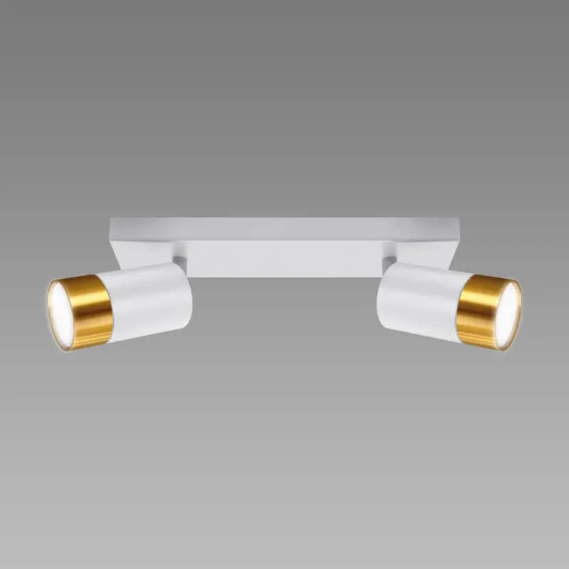 Stropné bodové svietidlo  PUZON SPT GU10 2L WHITE/GOLD 04124 LS2 1