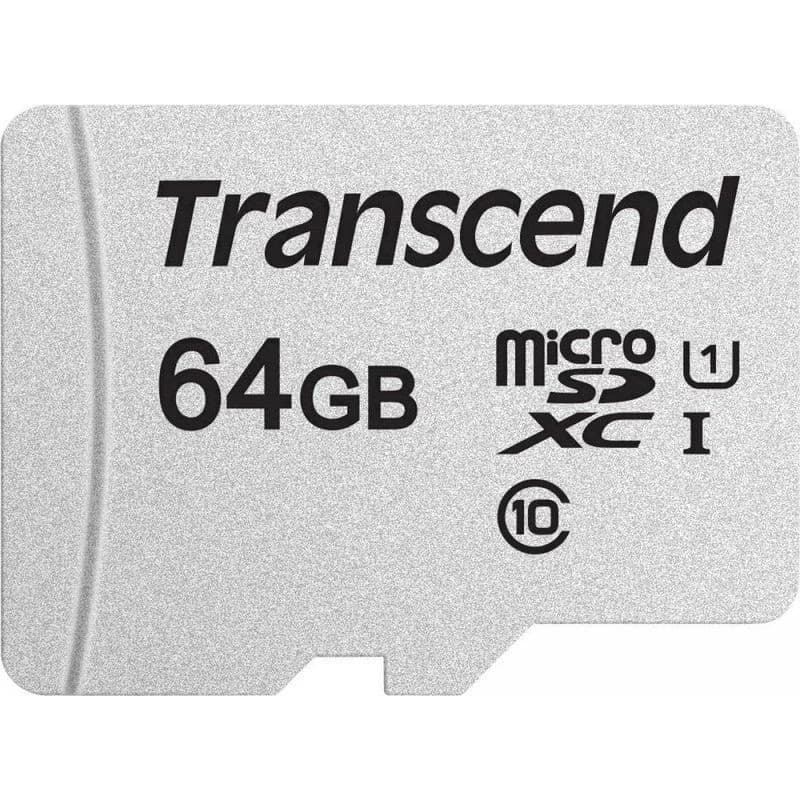 TRANSCEND MicroSDXC karta 64GB 300S, UHS-I U1 + adaptér 3