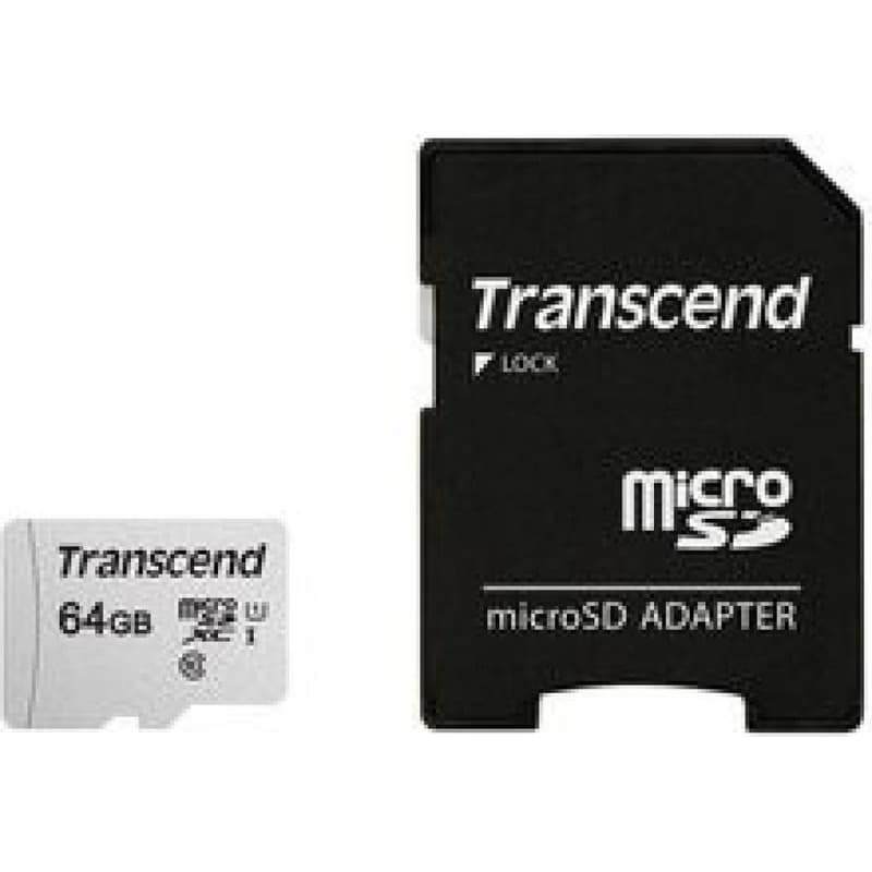 TRANSCEND MicroSDXC karta 64GB 300S, UHS-I U1 + adaptér 6