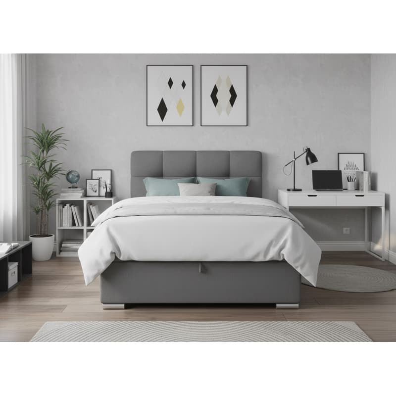 Elvisia Manželská posteľ ALPINA Boxspring | 140 x 200 cm Farba: Sivá / Vinci 07 3