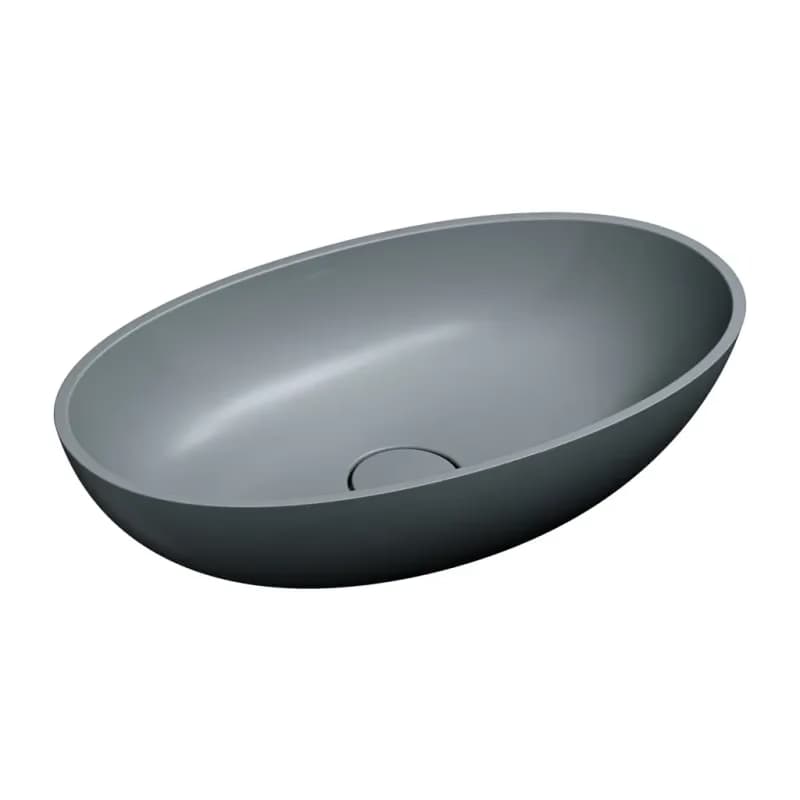 OMNIRES - SHELL M+ umývadlo na dosku, 60 x 35 cm, matná popolavá šedá SHELLUNAG 5