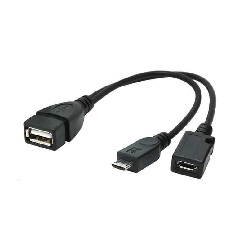 GEMBIRD Kábel USB AF/micro BM + micro BF, OTG + dobíjanie, 15cm, pre tablety a smartphone