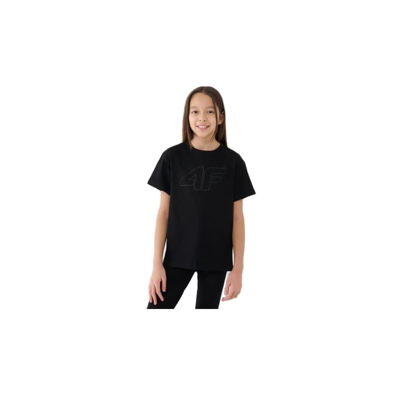 Dievčenské tričko s krátkym rukávom 4F JUNIOR TSHIRT F2333-20S-DEEP BLACK 1