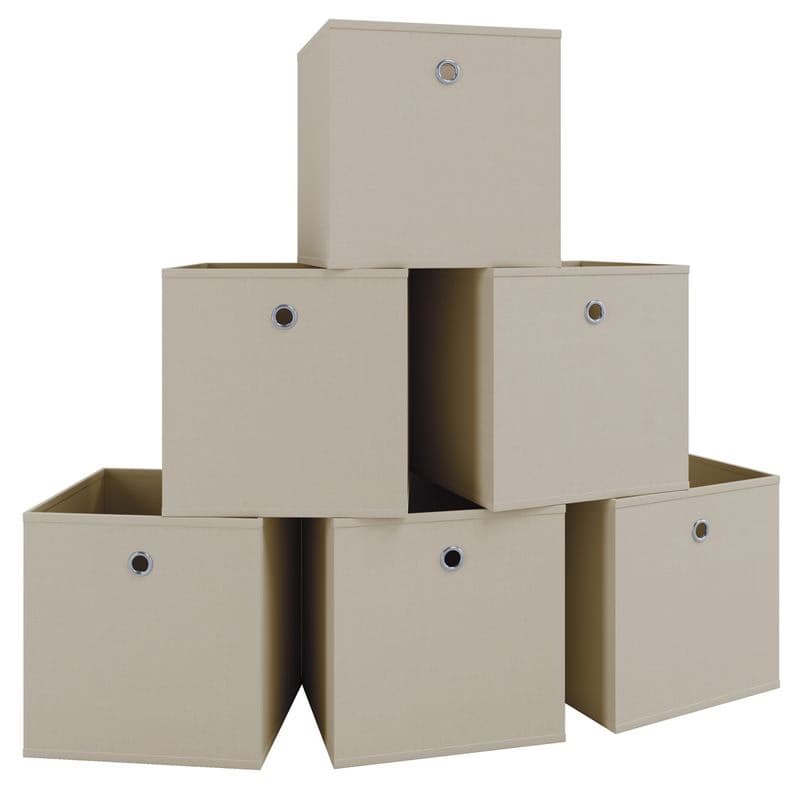 Skladací úložný box Boxas, 6 ks, prírodná biela 1