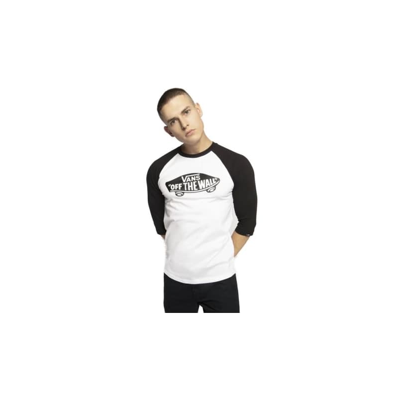 Pánske tričko s krátkym rukávom VANS STYLE 76 RAGLAN-WHITE-BLACK