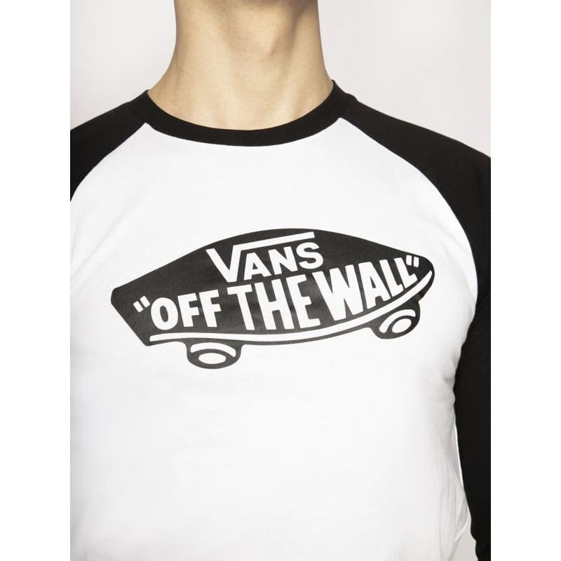 Pánske tričko s krátkym rukávom VANS STYLE 76 RAGLAN-WHITE-BLACK 5