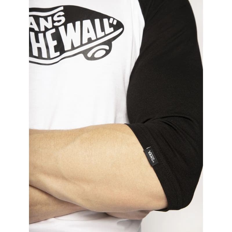 Pánske tričko s krátkym rukávom VANS STYLE 76 RAGLAN-WHITE-BLACK 6