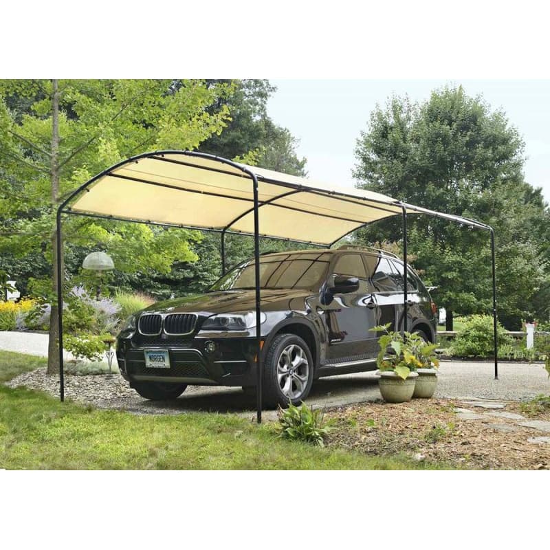 Plachtový prístrešok na auto 270 x 490 cm piesková Dekorhome 1