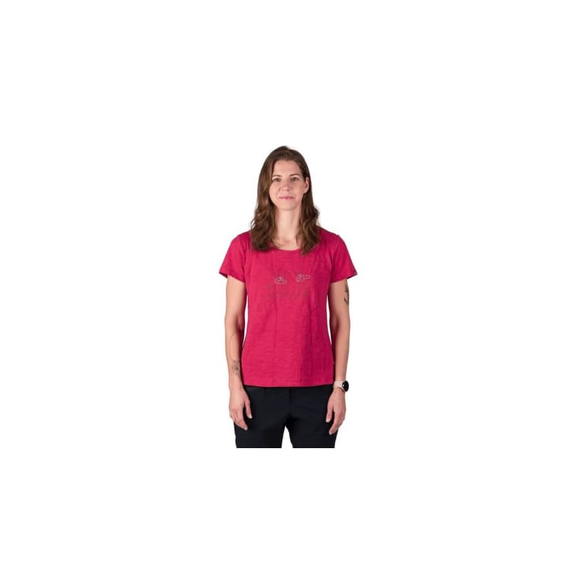 Dámske turistické tričko s krátkym rukávom NORTHFINDER HELENA-510cherry