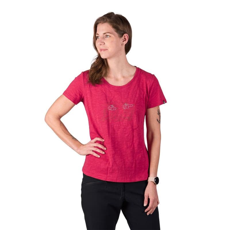 Dámske turistické tričko s krátkym rukávom NORTHFINDER HELENA-510cherry 2