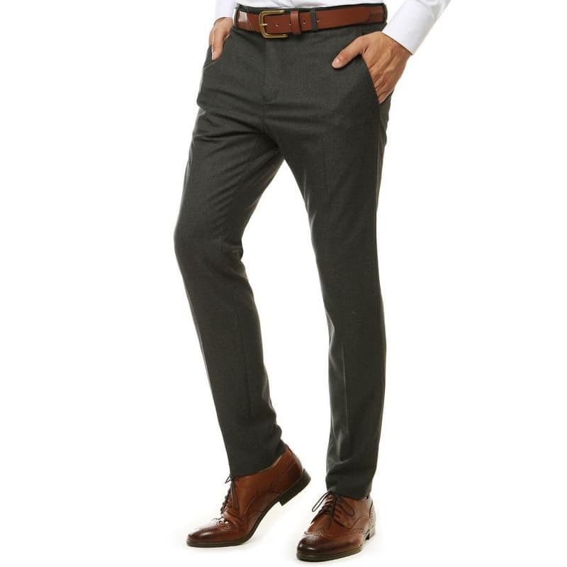 Elegantné tmavo-sivé pánske nohavice UX2547 skl.1 3