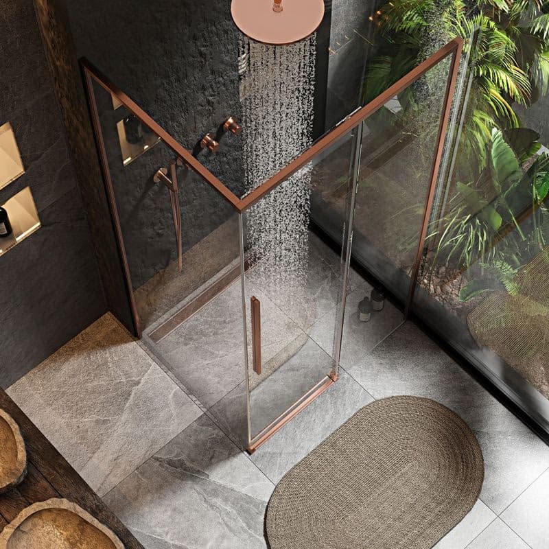 REA - Sprchovací kút SOLAR - Copper Brush 90x90 Bez sprchovej vaničky REA-K9512 2