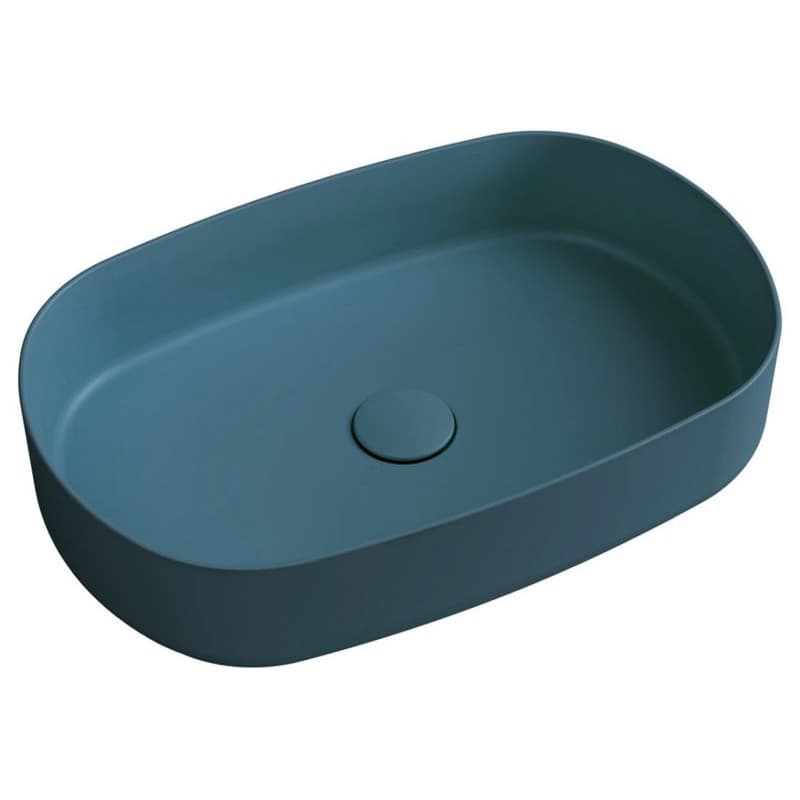 ISVEA - INFINITY OVAL keramické umývadlo na dosku, 55x36cm, matná zelena Petrol 10NF65055-2P