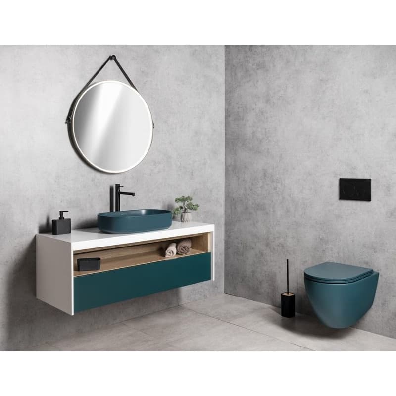 ISVEA - INFINITY OVAL keramické umývadlo na dosku, 55x36cm, matná zelena Petrol 10NF65055-2P 6