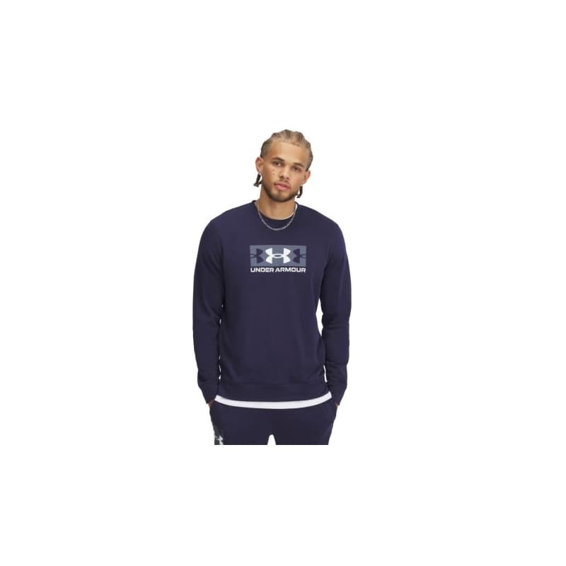 Pánska mikina UNDER ARMOUR UA Rival Terry Logo Crew Q2-BLU