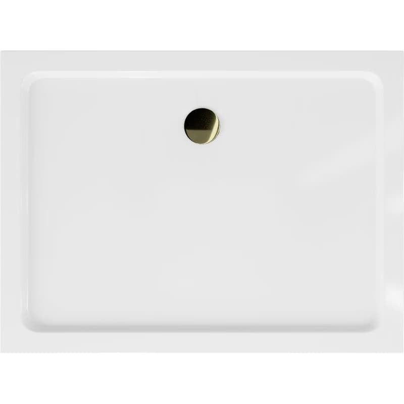 MEXEN/S - Flat sprchová vanička obdĺžniková slim 140 x 100, biela + zlatý sifón 40101014G 5