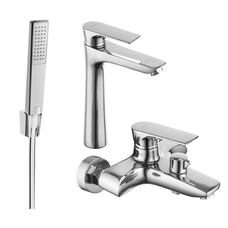 MEXEN/S - Axel R72 SET vaňová a umývadlová batéria, chróm 73813R72-00 1