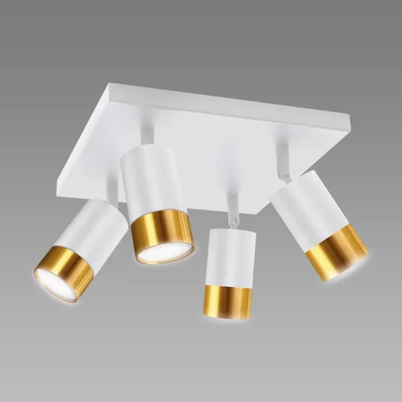 Stropné bodové svietidlo PUZON SPT GU10 4D WHITE/GOLD 04128 LS4 1