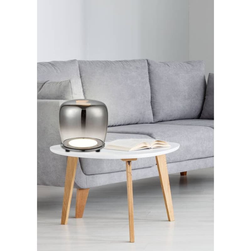 Stojaca lampa čierna sklenená LED 17cm Berloz Ledea 1