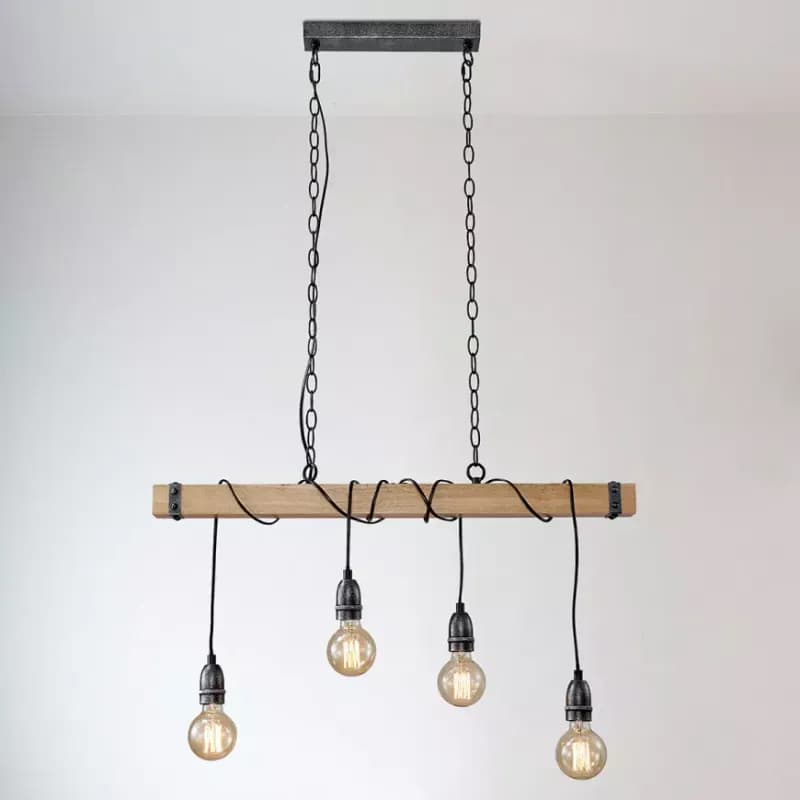 Luster 2023007 WOOD+BLACK E27 LW4 1