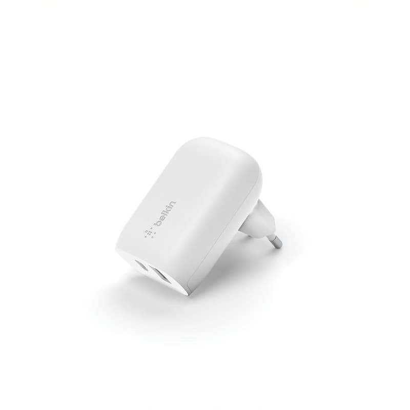 Belkin BOOST CHARGE™ Duálna 37W Power Delivery PPS nástenná nabíjačka (USB-C 25W + USB-A 12W), biela