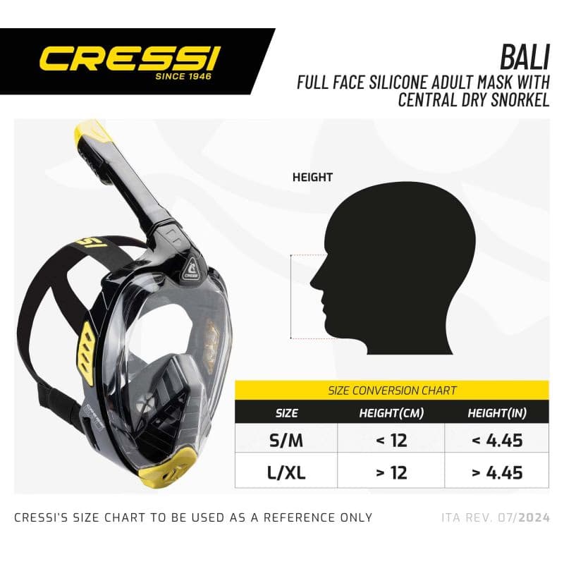 Potápačská maska CRESSI BALI FULL FACE MASK BLACK YELLOW L XL 5