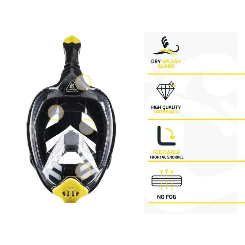 Potápačská maska CRESSI BALI FULL FACE MASK BLACK YELLOW L XL 6