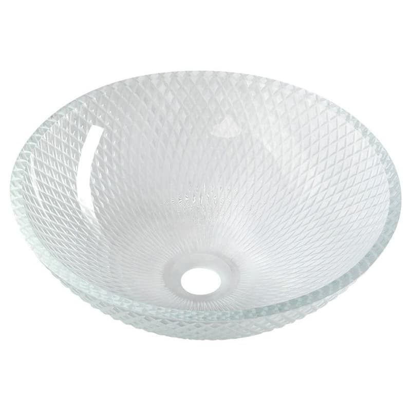 SAPHO - PUKETA gravírované sklenené umývadlo na dosku priemer 42cm, číre sklo TY165 1