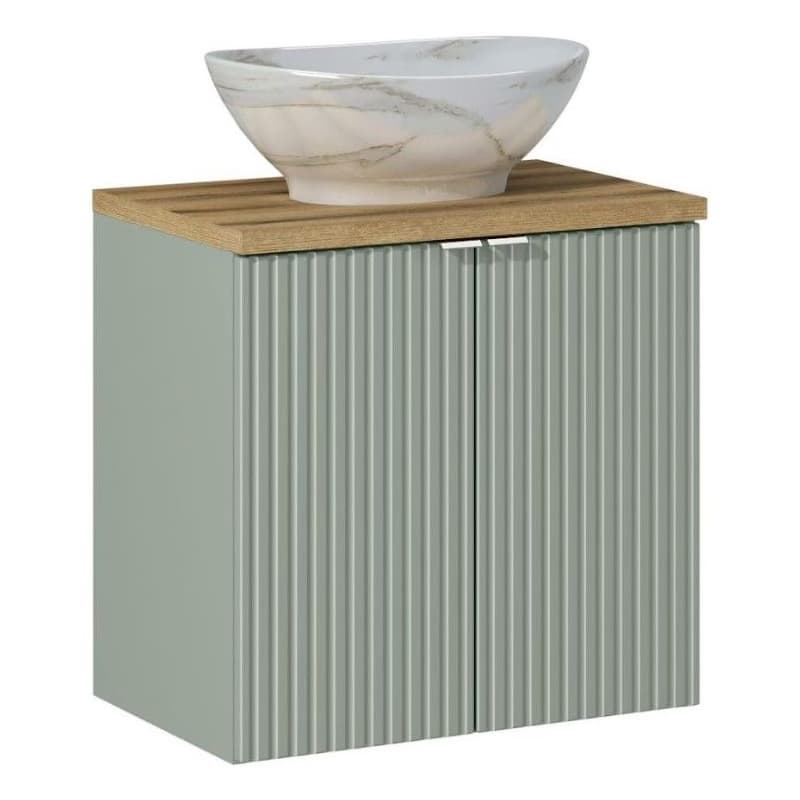 ArtCom Kúpeľňová skrinka s umývadlom a doskou LINE Reed Green DU60/4 | 60 cm 1