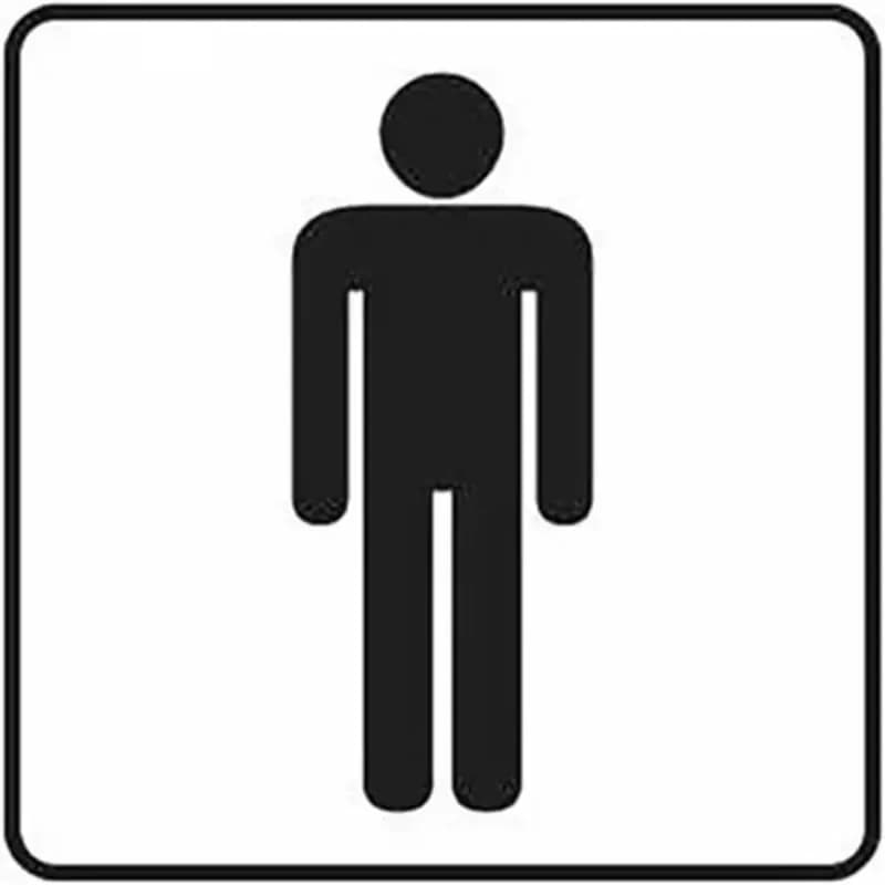 Nálepka informačná transparentná – WC muži 1
