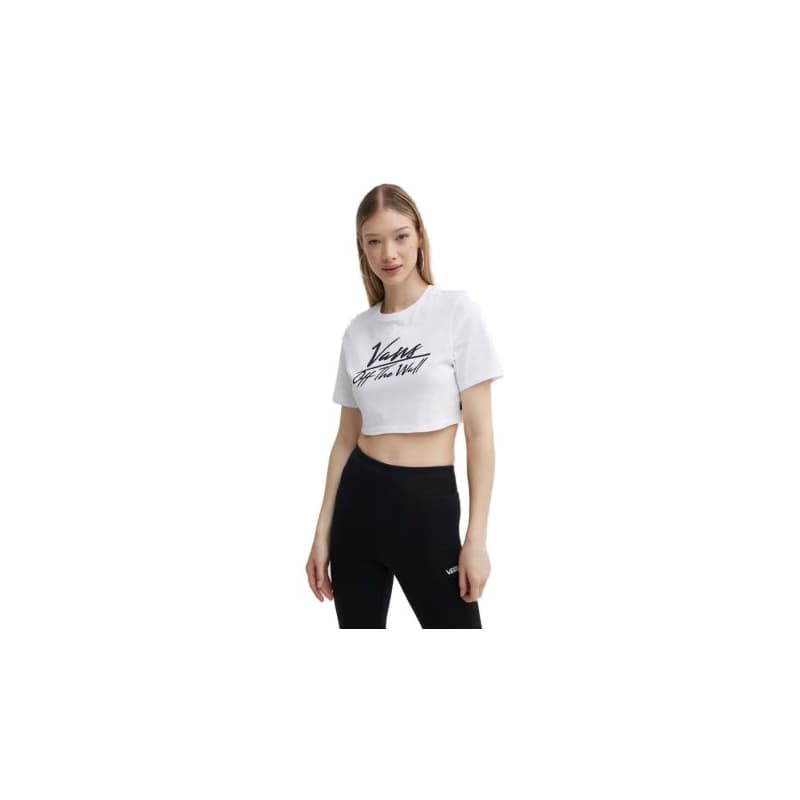 Dámske tričko s krátkym rukávom VANS GO ANYPLACE CREW CROP II-WHITE