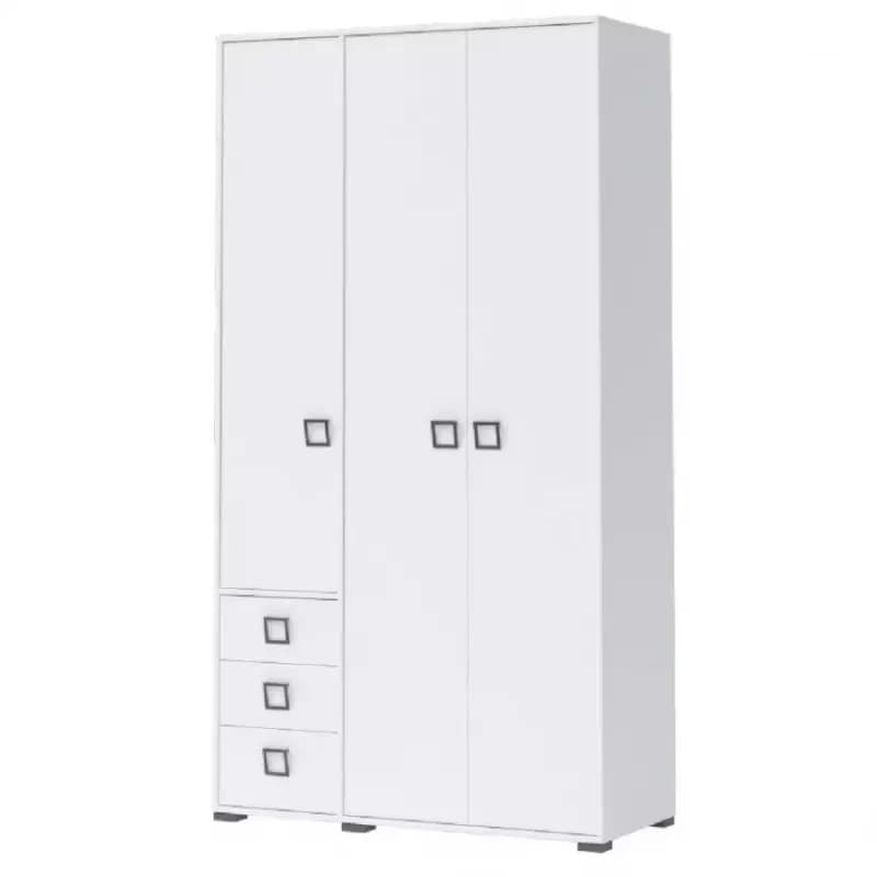 Skriňa 3D3S Kiki P33-BE/KI-15 white/white