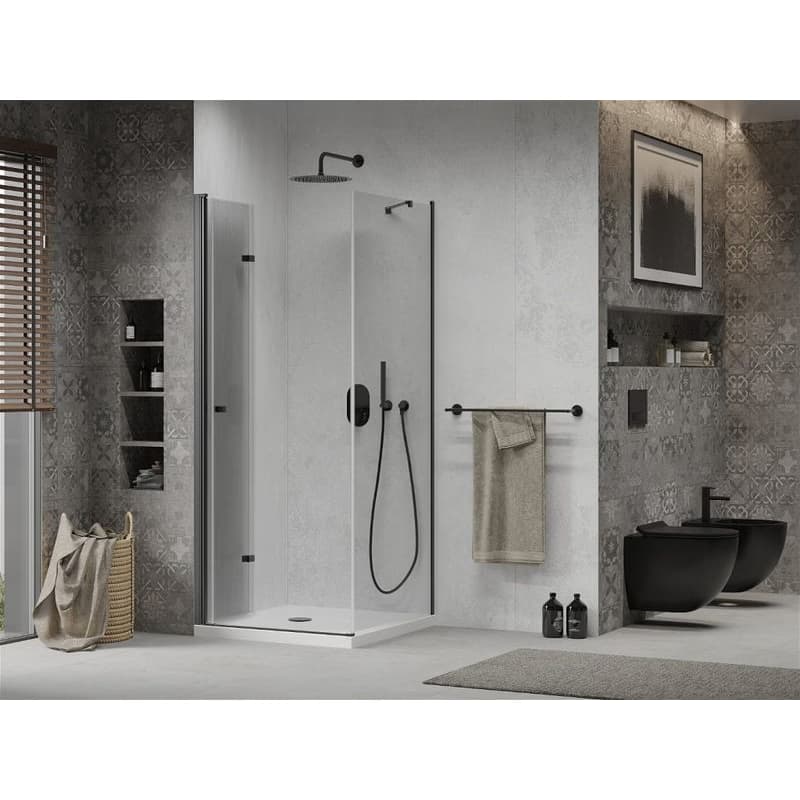 MEXEN/S - Lima sprchovací kút 90x90, transparent, čierna + biela vanička so sifónom 856-090-090-90-00-4010B 3