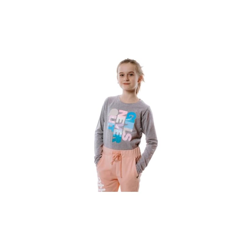 Dievčenské tričko s dlhým rukávom AUTHORITY KIDS T-NEVER grey 1