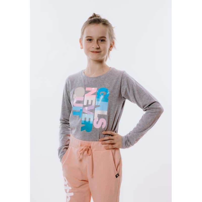 Dievčenské tričko s dlhým rukávom AUTHORITY KIDS T-NEVER grey 3