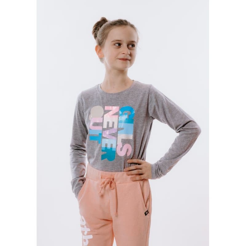 Dievčenské tričko s dlhým rukávom AUTHORITY KIDS T-NEVER grey 4