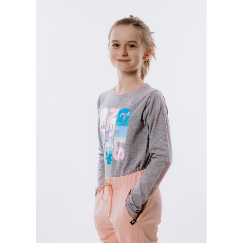 Dievčenské tričko s dlhým rukávom AUTHORITY KIDS T-NEVER grey 5