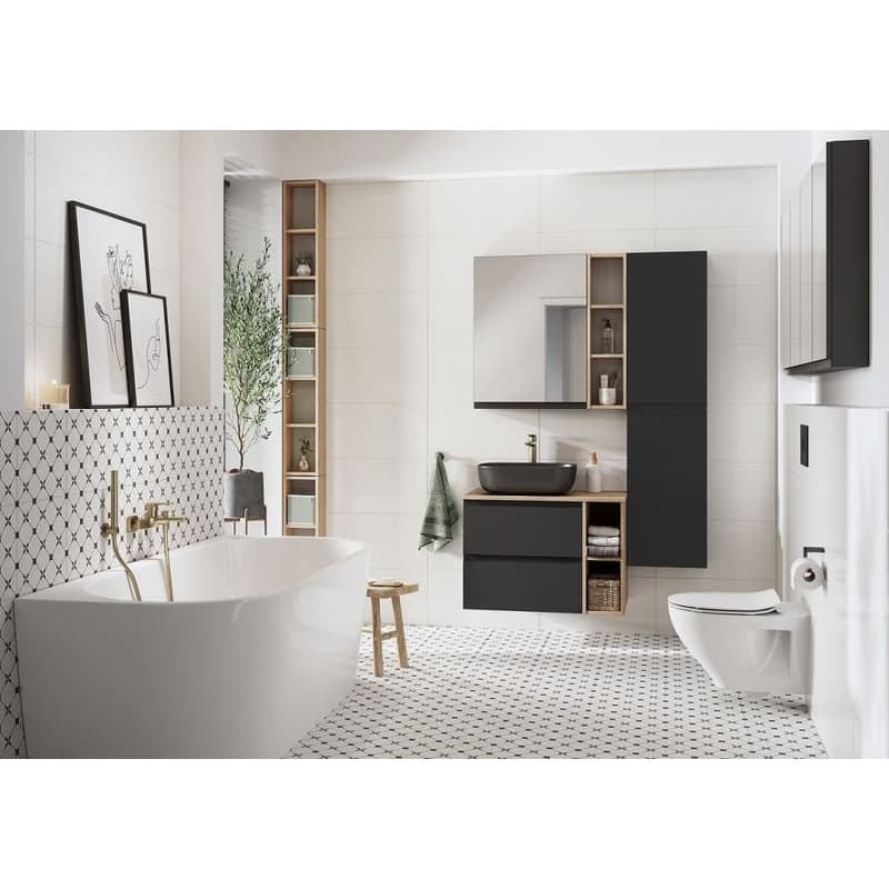 CERSANIT - SET B812 MODUO 40 ANTRACIT DSM (skrinka + umývadlo) S801-467-DSM 5